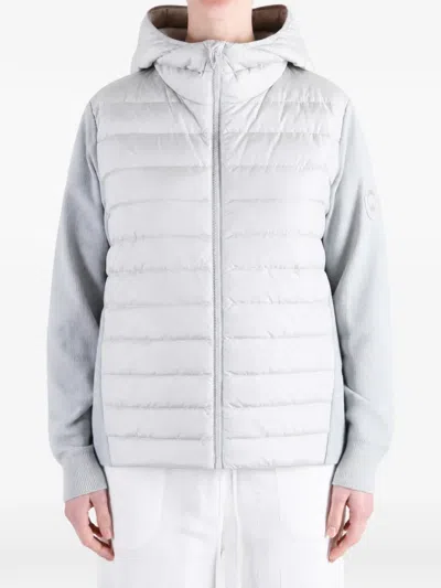 Canada Goose Quilted-panel Hooded Sweater In Gray