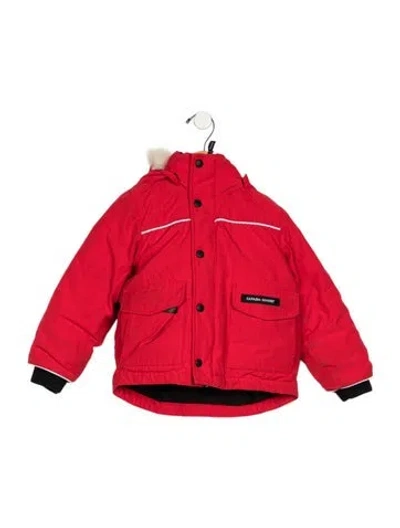 Pre-owned Canada Goose Babies' Red And Multicolor Down Jacket With Zip And Snap Closure