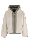 Canada Goose Reversible Fleece Bomber Jacket With Hood In Neutral
