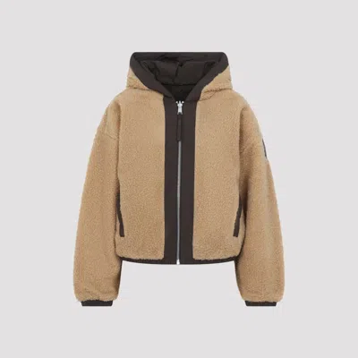 Canada Goose Reversible Wool Fleece Bomber Jacket For Women In Brown