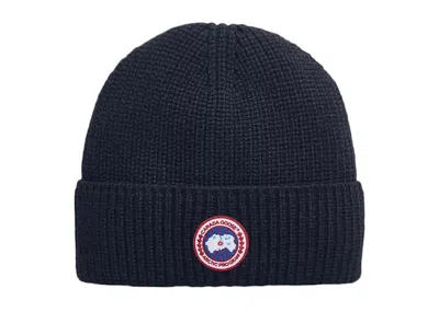 Pre-owned Canada Goose Rib Toque Beanie In Atlantic Navy Blue