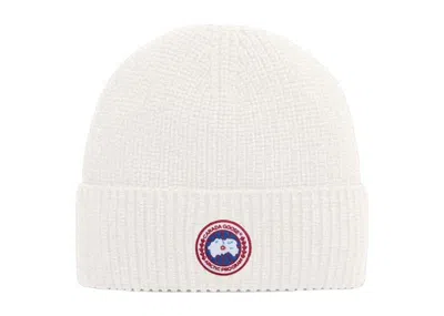 Pre-owned Canada Goose Rib Toque Beanie In Cottongrass