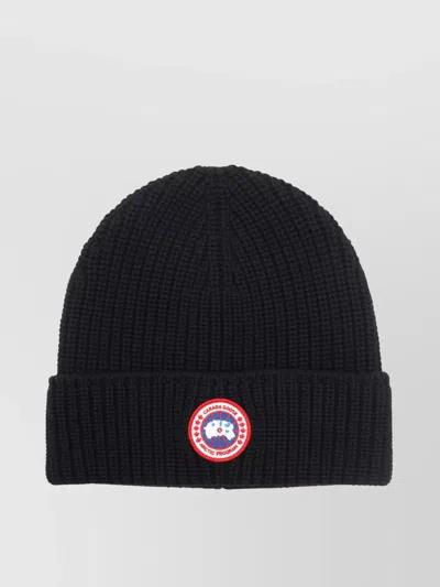 CANADA GOOSE RIBBED FOLDED CUFF TOQUE HAT