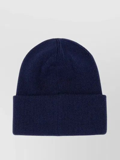 Canada Goose Ribbed Knit Cuffed Winter Hat In Blue