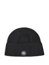 Canada Goose Ribbed Logo-patch Beanie In Black