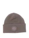 Canada Goose Ribbed Logo-patch Beanie In Brown