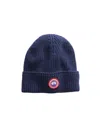 Canada Goose Ribbed Toque Hat In Blue