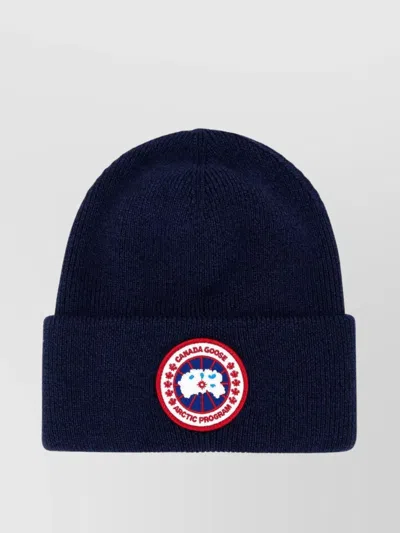 Canada Goose Ribbed Wool Arctic Beanie Hat In Blue