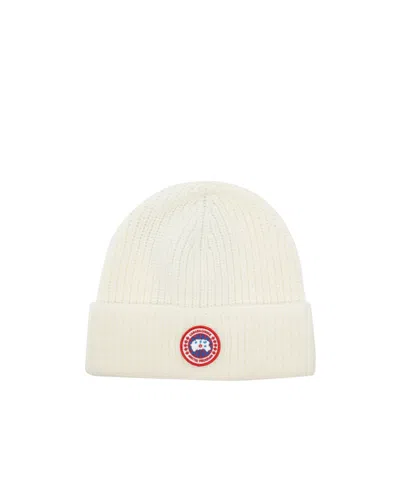Canada Goose Ribbed Wool Beanie In Brown