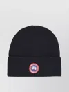 Canada Goose Ribbed Wool Beanie Logo Patch