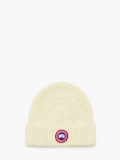 Canada Goose Ribbed Wool Toque In White