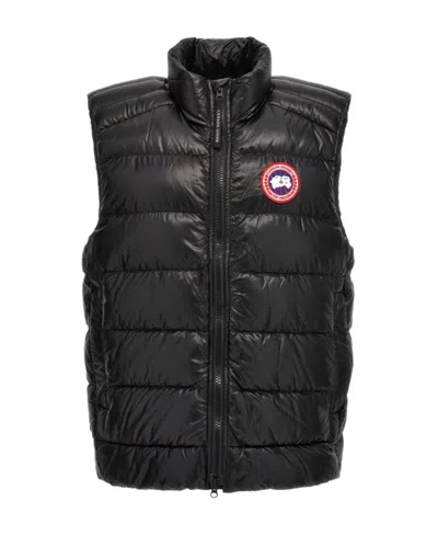 Canada Goose Right-collar Sleeveless Down Vest In Black