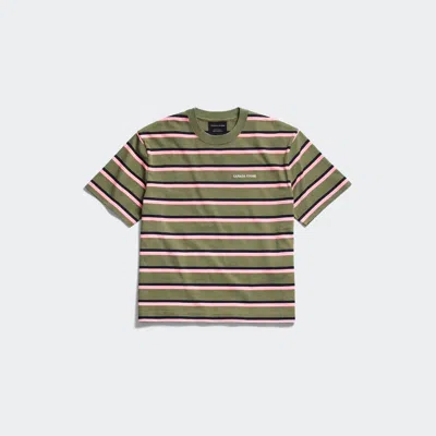 Canada Goose Roam Striped T-shirt In Vireo Green Stripe
