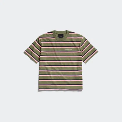 Canada Goose Roam Striped T-shirt In Vireo Green Stripe