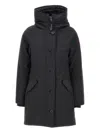 Canada Goose Rossclair Hooded Button Coat In Black