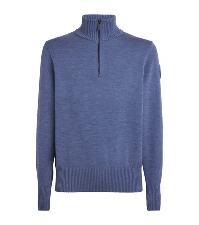 Canada Goose Rosseau Quarter-zip Sweater In Blue