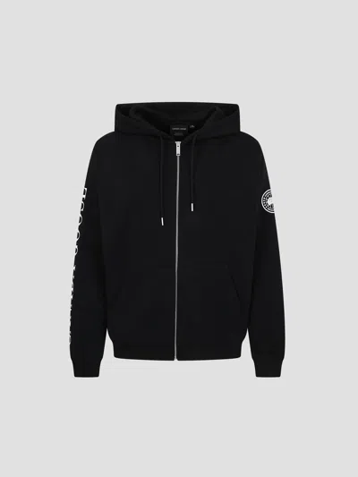 Canada Goose Rove Full Zip Sweatshirt With Graphic Sleeve For Men In Black