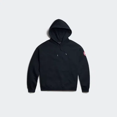 Canada Goose Logo-patch Drawstring Hoodie In Black
