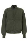Canada Goose Fleece Bomber Jacket With Ribbed Collar And Cuffs In Green