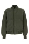 Canada Goose Fleece Bomber Jacket With Ribbed Collar And Cuffs In Green