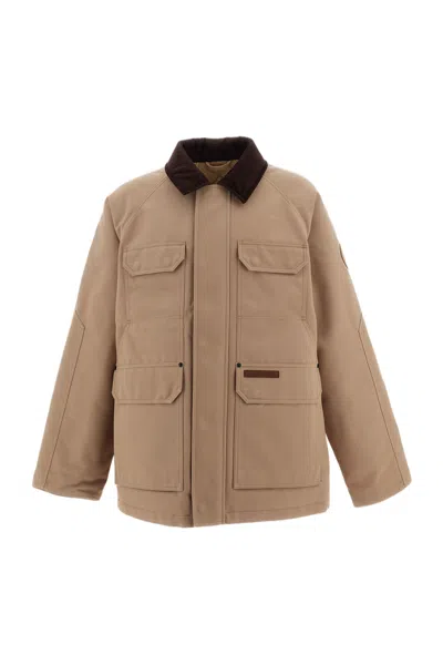 Canada Goose Sand Garrison Padded Corduroy Cotton Canvas Jacket In Brown