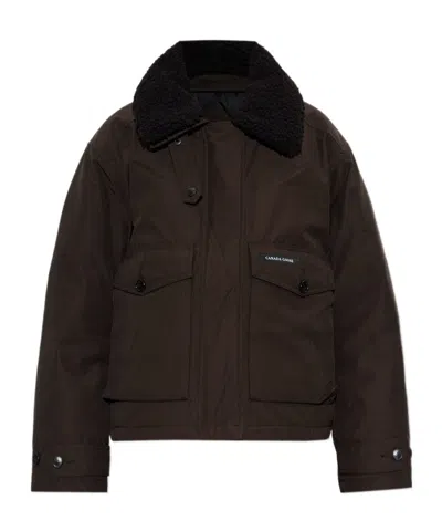 Canada Goose Scout Shearling-collar Jacket In Brown
