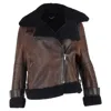 Canada Goose Shearling Jacket In Brown Sheepskin Leather In Brown