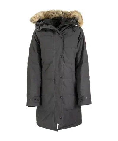Canada Goose Shelburne Logo Down Jacket In Black