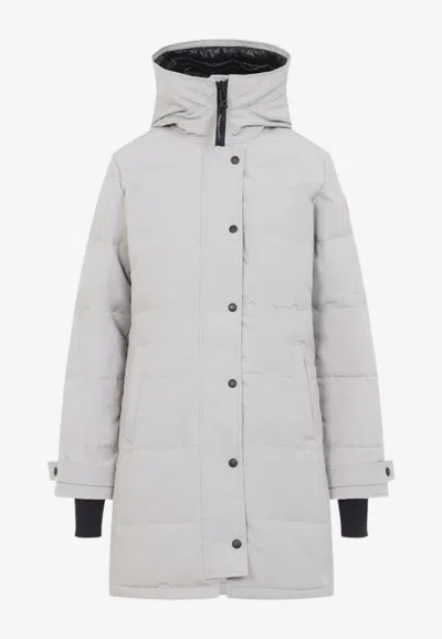 Canada Goose Shelburne Logo Patch Parka In Neutral