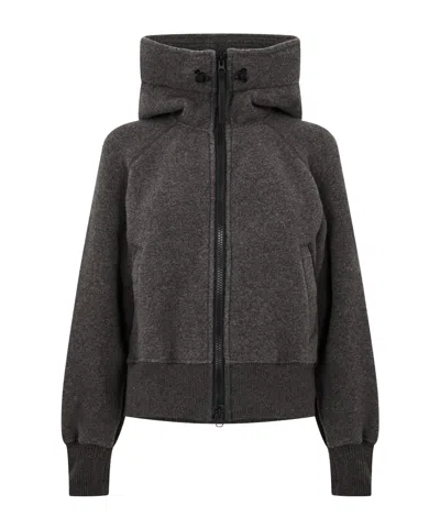 Canada Goose Short Casual Knitted Coat With Turtleneck  Hood In Multi