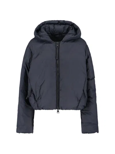 Canada Goose Hooded Jacket With Elasticated Cuffs And Pockets In Blue