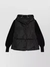 Canada Goose Short Down Jacket With Hood And Knit Sleeves In Animal Print