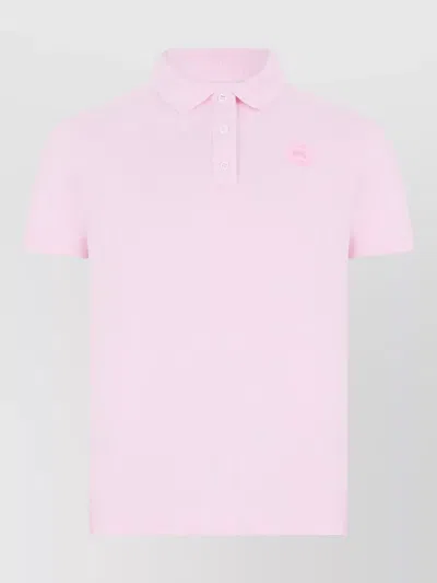 Canada Goose Short Sleeve Polo Shirt Logo Detail In Pink