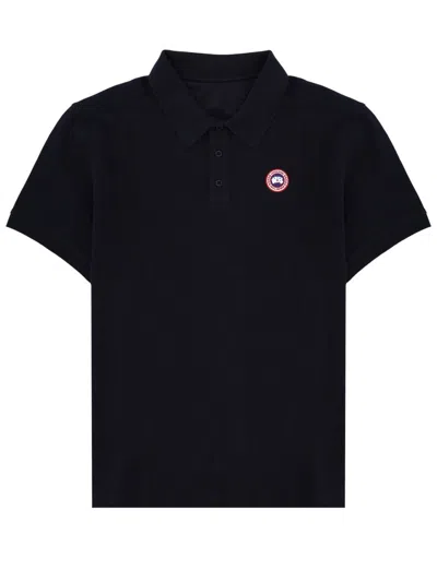 Canada Goose Short-sleeve Polo Shirt In Black