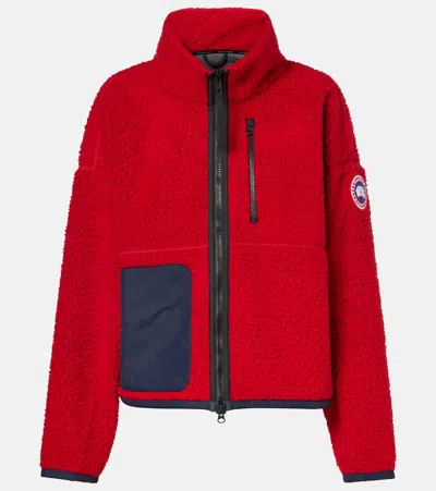 Canada Goose Simcoe Wool-blend Fleece Jacket In Red