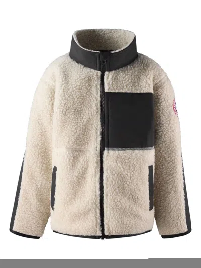 Canada Goose Little Kids Beige Simcoe Fleece Sweater In 950 Light Tan