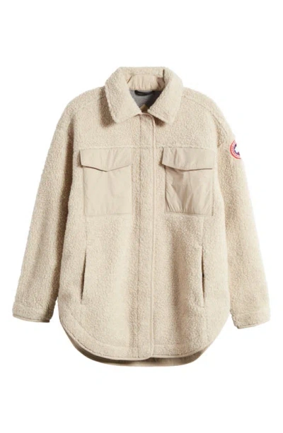 Canada Goose Simcoe High Pile Fleece Shacket In Light Tan-tan Clair