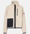 Canada Goose Womens Light Tan-tan Clair Simcoe Fleece Wool-blend Jacket Xs In White