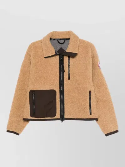 Canada Goose Simcoe Zip Fleece Jacket High Collar In Brown