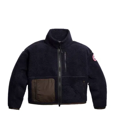 Canada Goose Simcoe Zip Up Fleece Sweater In Black