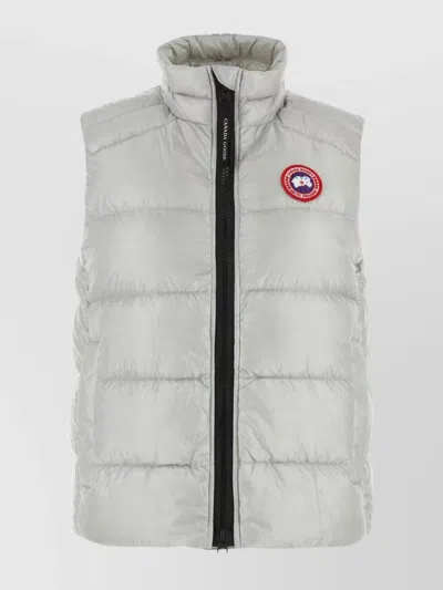 Canada Goose Sleeveless High Neck Quilted Nylon Jacket In White