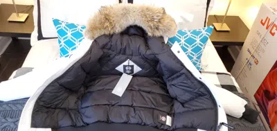 Pre-owned Canada Goose Special Edition  "white" Pbi Chilliwack "xl" Bomber Jacket