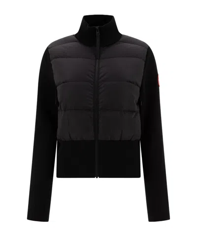 Canada Goose Short Quilted Down Jacket Long Sleeves In Black