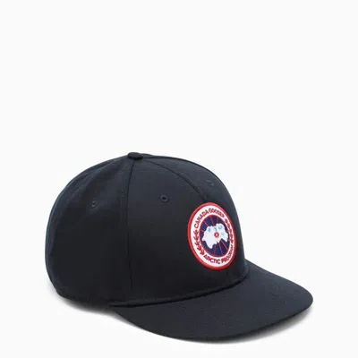 Canada Goose Sporty Blue Hat With Logo And Adjustable Size For Men