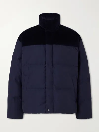 Canada Goose Sterling Corduroy-trimmed Quilted Shell Down Jacket In Blue