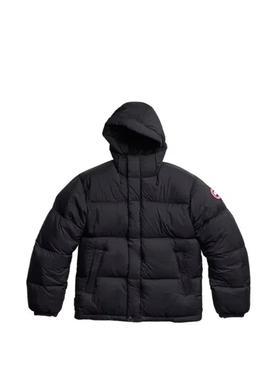 Canada Goose Quilted Down Hooded Puffer Jacket In Black