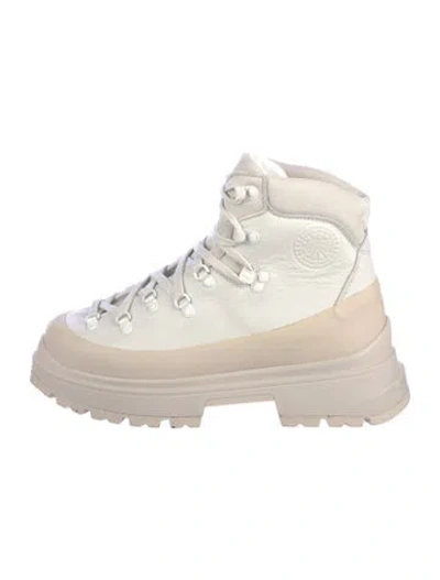 Pre-owned Canada Goose Suede Colorblock Pattern Hiking Boots In Gray