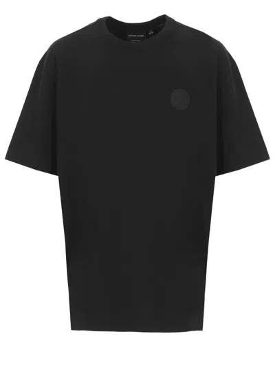 Canada Goose Crew Neck Short Sleeve Cotton T-shirt In Black