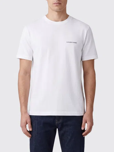 Canada Goose Relaxed Fit White Cotton T-shirt