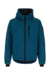 Canada Goose Teal Green Polyester Lodge Down Jacket In Blue